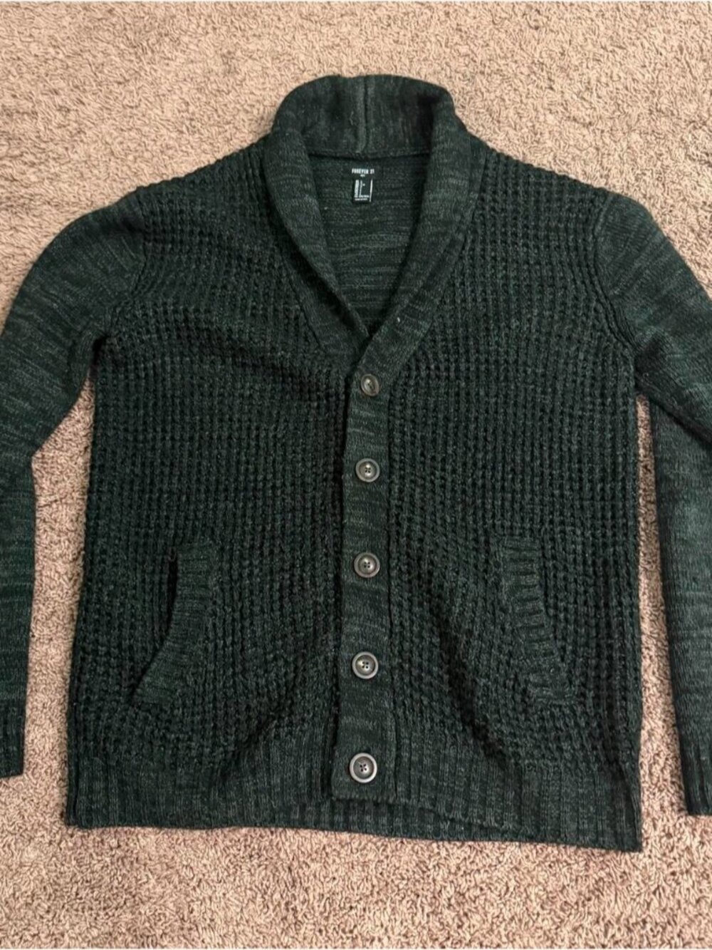 Forever 21 Men's Black Cardigan Sweater Size L